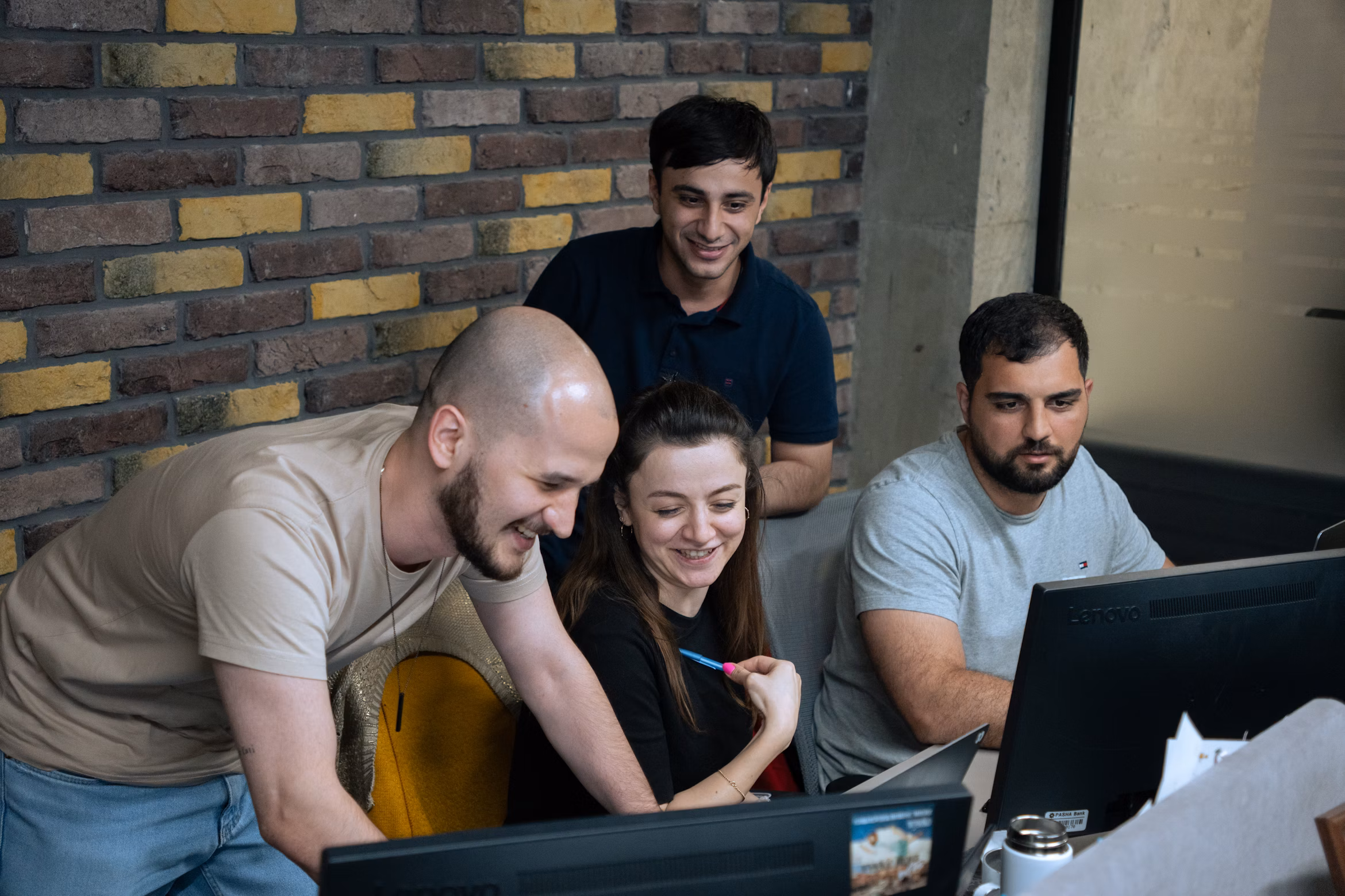 A team collaborating on a project.